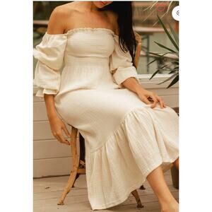 NEW Nothing Fits But Yuki Dress in Eggshell Size Small